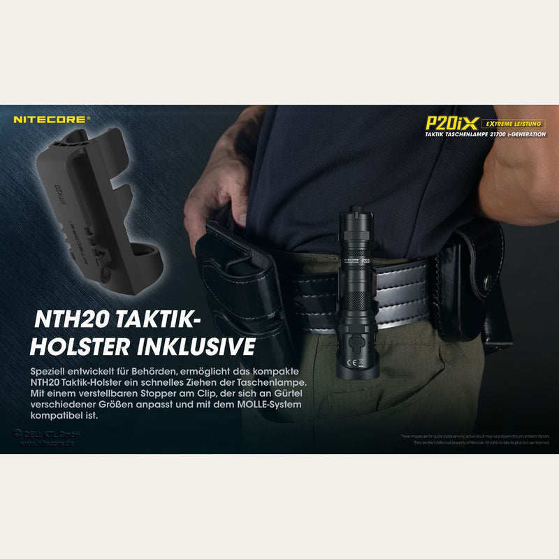 Taktische LED-Taschenlampe P20iX inkl. Akku - 4000 Lumen