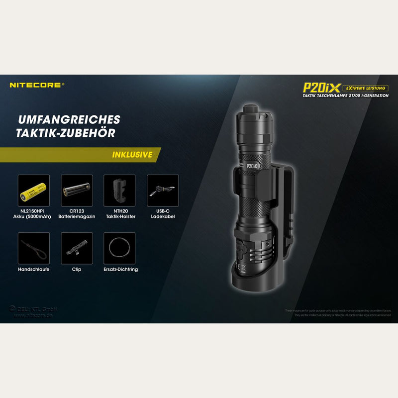 Taktische LED-Taschenlampe P20iX inkl. Akku - 4000 Lumen