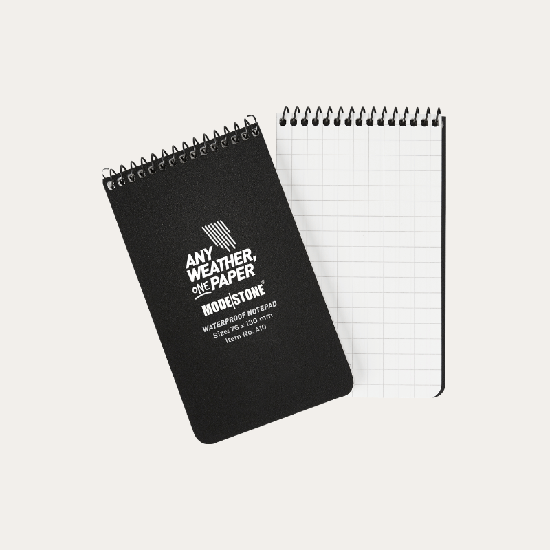 Wasserfester Notizblock 76x130mm, 50 Blatt - Schwarz