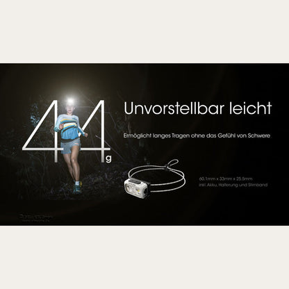 NU21 - Leichte Stirnlampe - 360 Lumen - Artctic Weiss