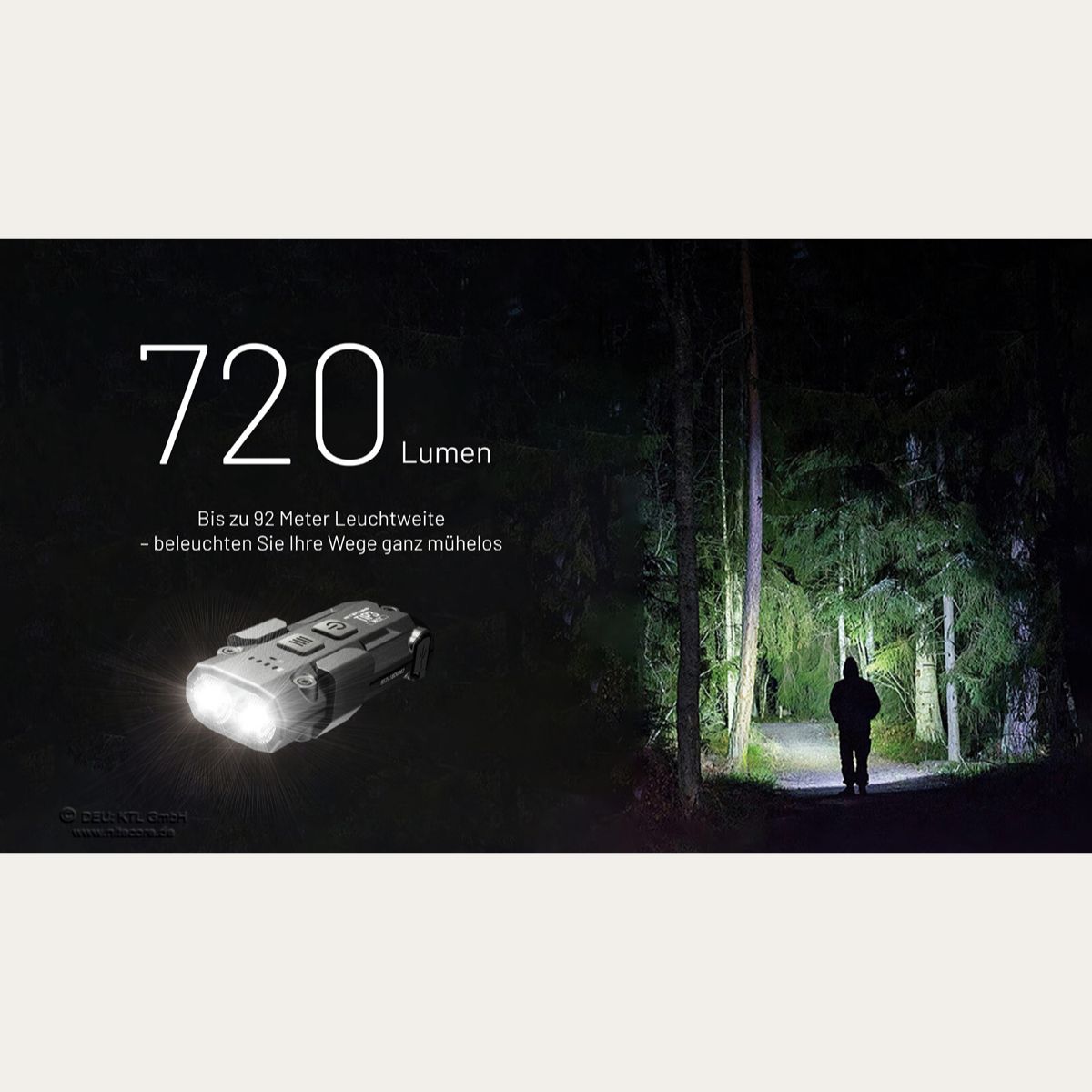 Ultraleichte USB-C Schlüsselanhänger-Taschenlampe - 720 Lumen - Orange - TIP3