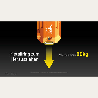 Ultraleichte USB-C Schlüsselanhänger-Taschenlampe - 720 Lumen - Orange - TIP3