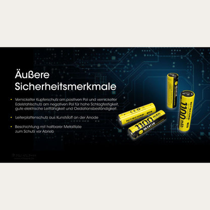 Li-Ion Akku mit USB-C-Anschluss NL1411R - 1100mAh