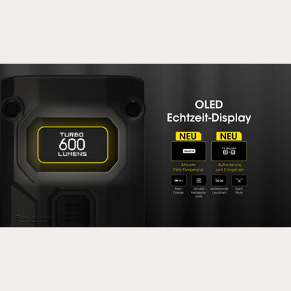 Ultrakleine USB-C Schlüsselanhänger Taschenlampe - 600 Lumen - Tini 3 - Black