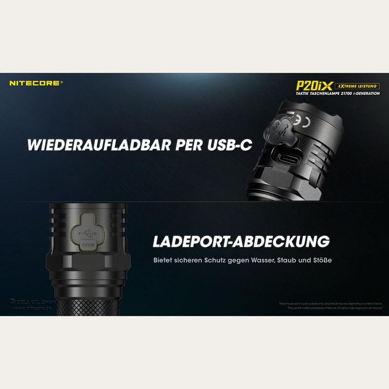 Taktische LED-Taschenlampe P20iX inkl. Akku - 4000 Lumen