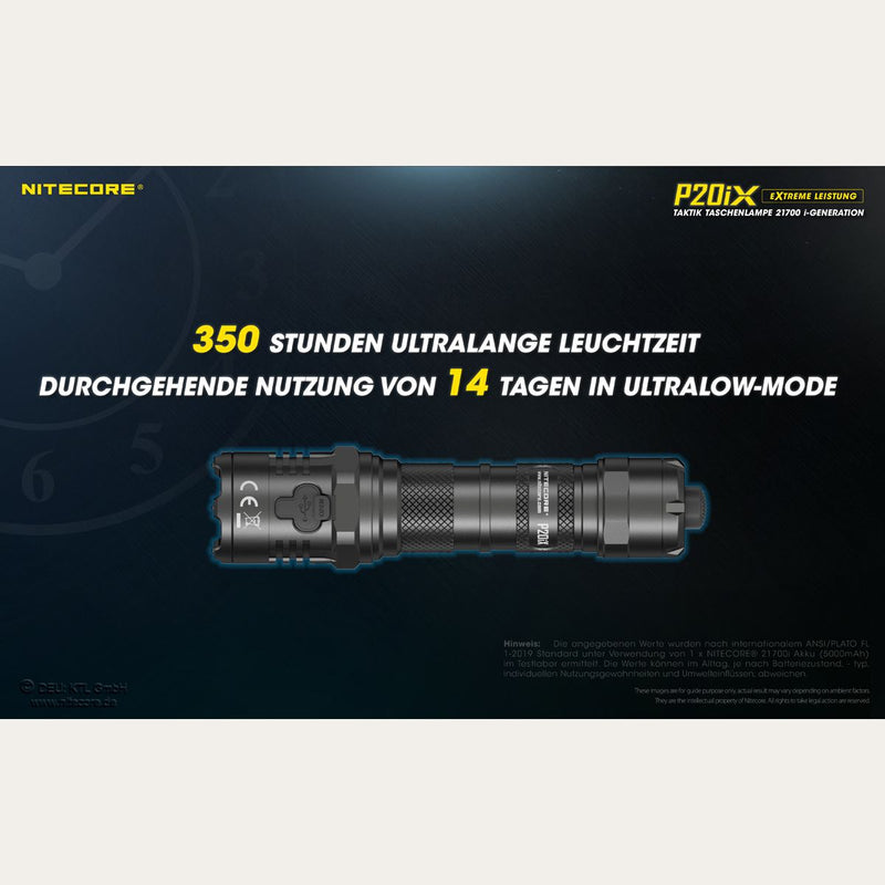 Taktische LED-Taschenlampe P20iX inkl. Akku - 4000 Lumen