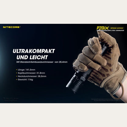 Taktische LED-Taschenlampe P20iX inkl. Akku - 4000 Lumen